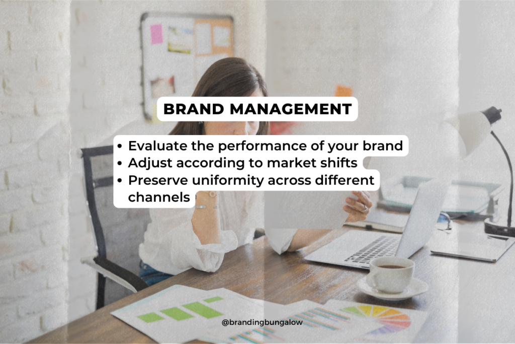A manager identifies the value of the brand via performance markers.