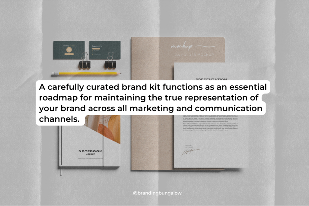 A sample branding kit with mockups featured.