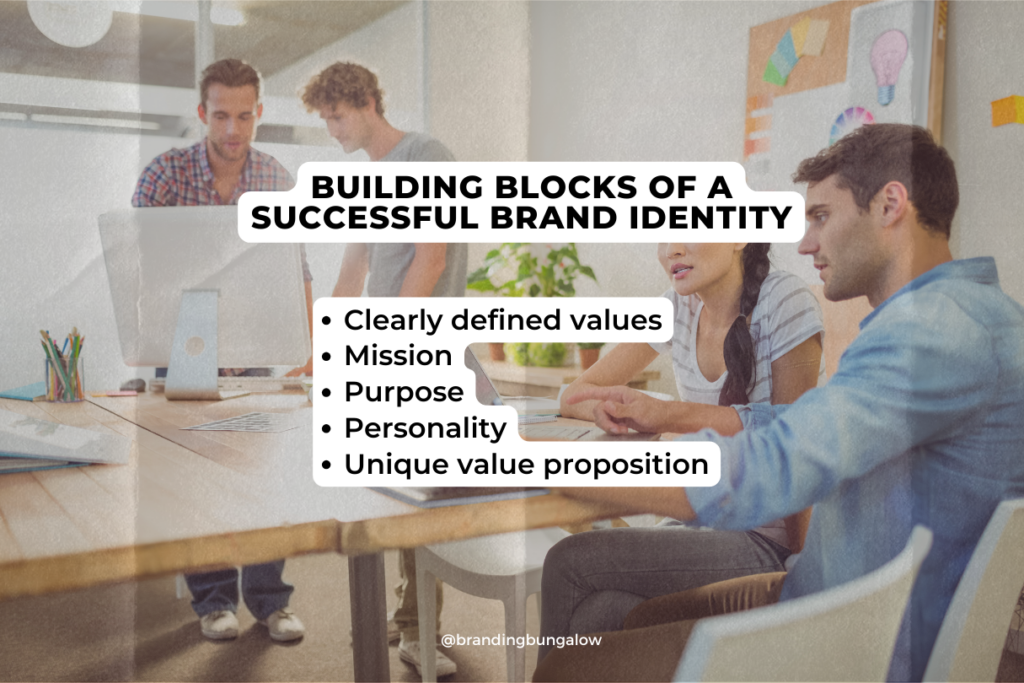 A team discuss the building blocks of their brand identity.