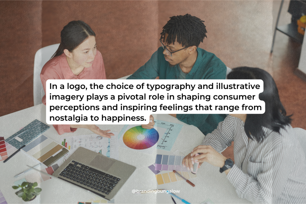 A team discuss their choices of typography and imagery in their brand.